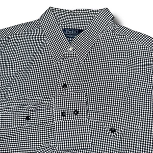 Vintage POLO RALPH LAUREN Western Camicia Uomo Grande Gingham Perla Snap Cowboy L/S - Foto 1 di 4