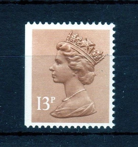 13p MACHIN UNMOUNTED MINT WITH 2 THIN SIDE BANDS ERROR SG SPEC U219da Cat £16 - Picture 1 of 1