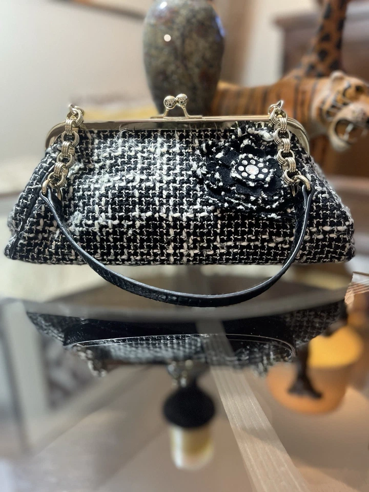 Liz Claiborne White Black Plaid, Classy Vintage Y2K Chanel Vibes Clueless NWT - Image 1 of 4