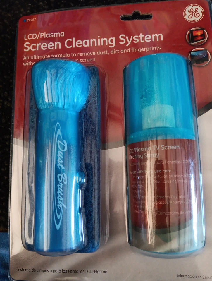 GE 72557 LCD Plasma TV Screen Cleaning System Spray & Anti Static Dust Brush NIP - Image 1 of 1