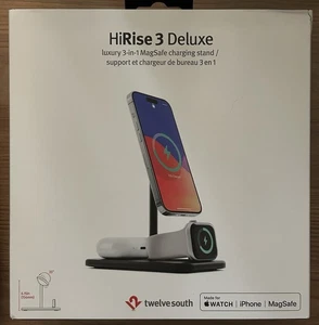 Twelve South HiRise 3 Deluxe, Compact Luxury Wireless Magsafe 3in1 Charger Black - Picture 1 of 3