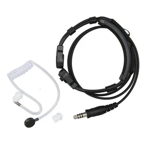Radio Throat Mic Ohrhörer Anti -Noise -Throat -Mikrofon Für Walkie Talkie - Photo 1/24