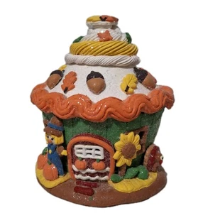 Valerie Parr Hill beleuchtete Ernte Cupcake Haus Tischplatte Figur XC 6"x5" - Bild 1 von 11