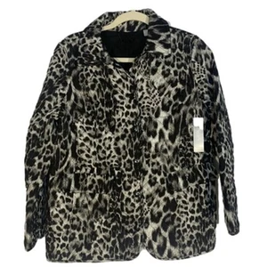 Chico’s Snow Leopard Print Jacket NWT Size 1P or US 8 - Picture 1 of 4