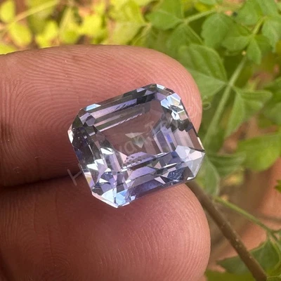 Natural Certified 12.25 Ct Blue Tanzanite Emerald Cut Loose Gemstone - Image 1 of 4