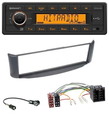 Continental 1DIN USB AUX MP3 Autoradio für Smart ForTwo 450 grau ohne Metallscha - Bild 1 von 4