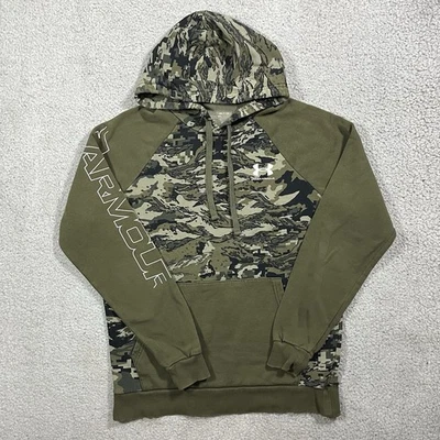 Under Armour Sudadera con Capucha Para Hombres Pequeña Camuflada Sudadera Verde Pullover Aire Libre Caza Foto 1 de 4