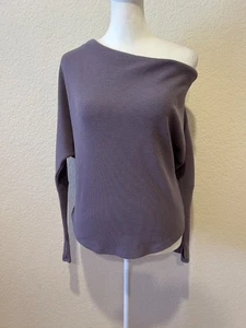 We The Free Thermo Waffel Strick Top Gr. M Kutte Nk Lila Schulterfrei Daumenlöcher - Bild 1 von 10