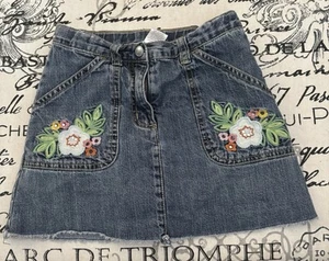 Denim Jean Skort From Gymboree Girls Size 6 With Adjustable Waist - Picture 1 of 4