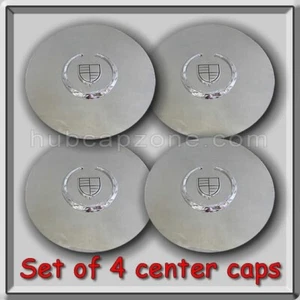 Set 4 Chrome Cadillac DTS Wheel Center Caps 2003-2008 Replica Hubcaps - Picture 1 of 4