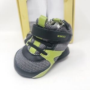Robeez Mini Shoez Baby Shoes Greg High Top 3-6 Months Leather Size 2