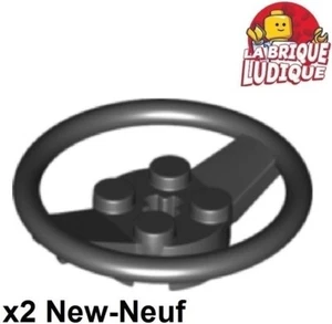 Lego 2x volant direction steering wheel large with 2x2 center noir/black 67811 - Picture 1 of 1
