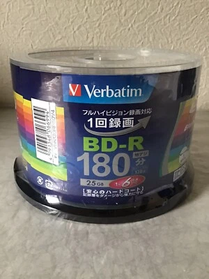 DDU Verbatim Blu-ray 25GB 6x 4x blank BD-R Disc Printable Media New 50 Discs JP - Image 1 of 4