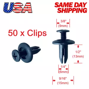 🔥50 x Fender Liner Screw Push Trim Retainer Bumper Clip 90467-06017 for Toyota - Bild 1 von 1