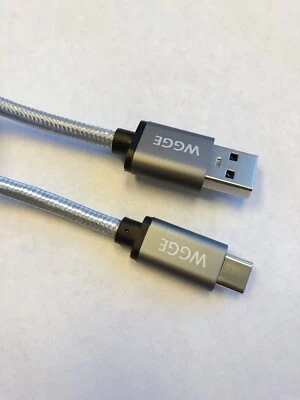 WGGE METAL USB-A to USB-C/ TYPE-C 3.0 Cable Nylon braiding (6.6ft) - Image 1 of 3