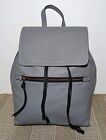 STOW Leather grey genuine leather medium size backpack bag. 39x32.5x14cm.