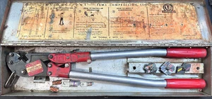 Thomas & Betts TBM5 Compression Lug & Splice Terminal Crimper Tool + 3 Dies USA - Picture 1 of 9
