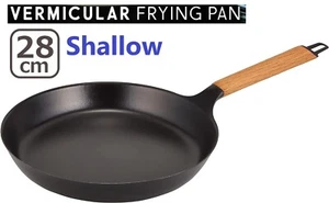 [New]  Vermicular Frying Pan 28cm Shallow(Depth : 4cm) FP28-OK / Oak  From Japan - Picture 1 of 15