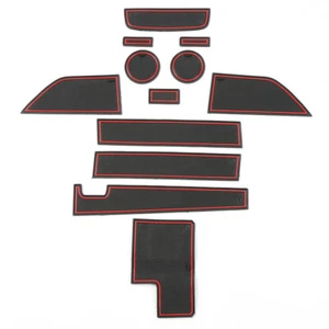 Gate Slot Mats fits 2015-2021 Ford Mustang Rubber Non-slip Cup Holder Pad-Red - Foto 1 di 12