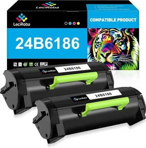 24B6186 Toner Cartridge for Lexmark M3150 XM3150 XM3150h 2-Pack Black High Yield - Picture 1 of 6