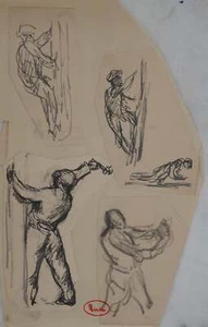 Maximilien LUCE : Quotidien d'une mine, Dessin original signé - Bild 1 von 7