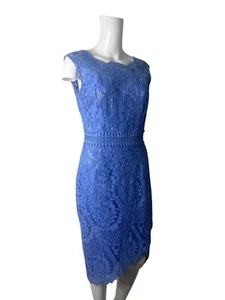 Lipsy VIP Bodycon Dress Size 12 Womens NEW Blue Cotton Lace Fitted EU40 RRP £59 - Picture 1 of 14