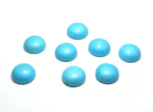 2 pcs SLEEPING BEAUTY TURQUOISE Blue 8mm Round Cabochons AAA NATURAL /c2 - Picture 1 of 2