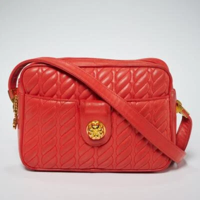 Bolso Cartera Kleinberg Sherrill Suave Coral Rosa Rojo Cuero Hombro Vintage 8"l Foto 1 de 4