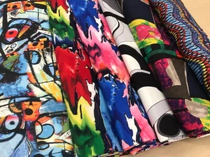 Jersey fabric 150cm wide Designer prints washable stretch material picasso - Picture 1 of 29