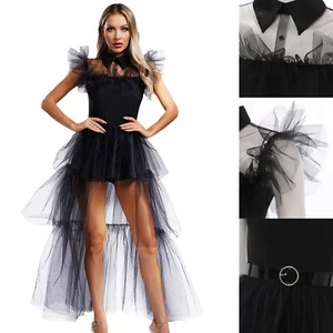 Womens Dress Halloween Belt Christmas Costume Fly Sleeve Outfits Back Zipper - Picture 1 of 19