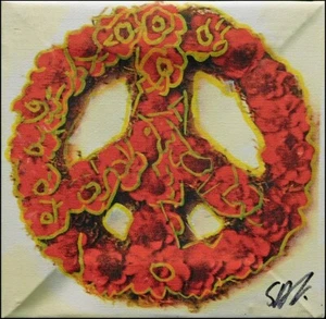 Steve Kaufman PEACE 8 serigraph canvas Hand Signed Make an Offer FREE SHIPPIN x1 - Picture 1 of 3