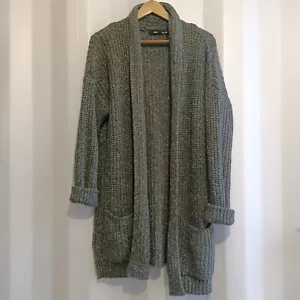 Sportsgirl Cardigan Size S/M Long Green Chunky Knit Cozy Warm Winter Comfy Winte - Picture 1 of 13