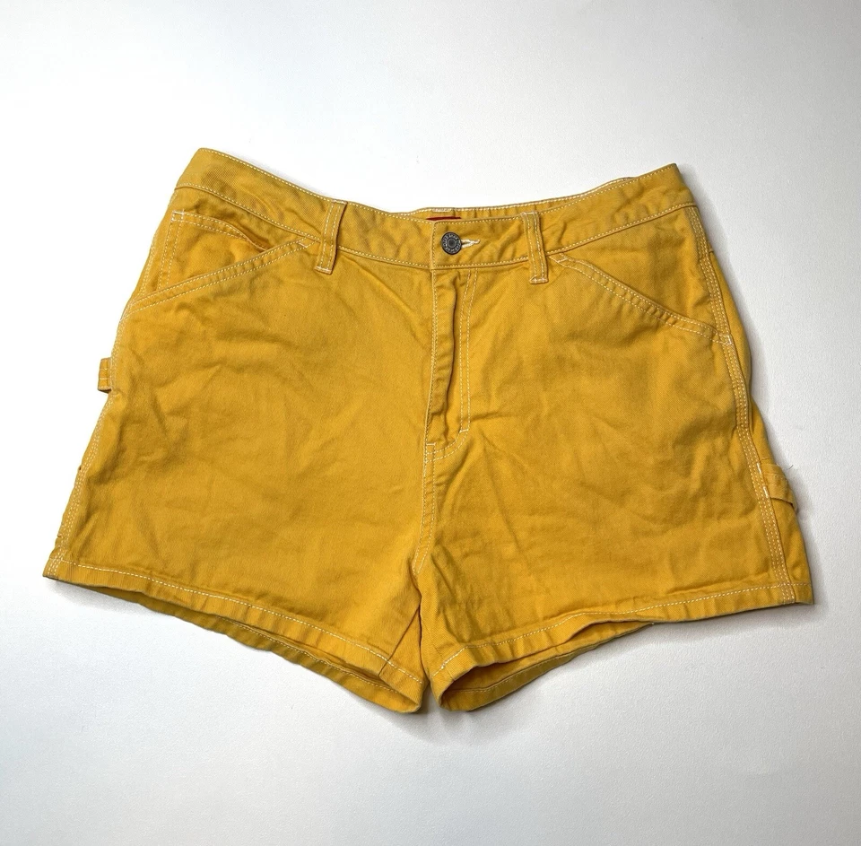Dickies Yellow Carpenter Frayed Cut Off Shorts Womens Size 9/29 - Image 1 of 4