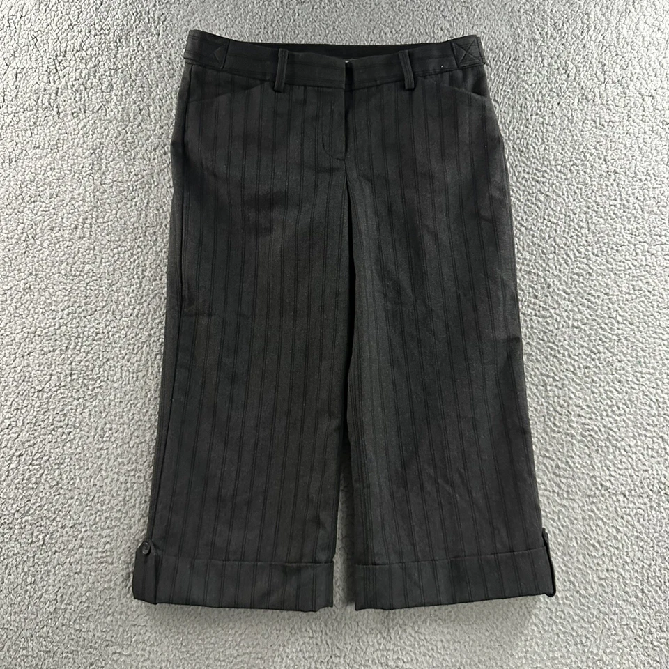 Pantalones Express Mujer Gris Talla 4 Editor Pierna Ancha Recortados Poliéster Mezcla Lana Foto 1 de 4