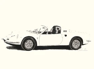 "Dino" Ferrari Automotive Car Art Firmado, #'d Giclee R Lewis - Imagen 1 de 1