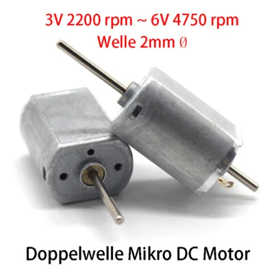 Doppelwelle Mikro DC Motor FK130SH 3V 2200 rpm 6V 4750 rpm Getriebe-Motoren - Bild 1 von 4