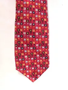 JHANE BARNES RED GEOMETRIC SILK 58" X 3.75" - Picture 1 of 2