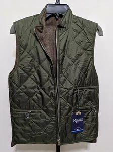 Mother Freedom Men's Brown Tweed Wool REVERSIBLE Green Quilted Zip Vest S $375 - Picture 1 of 9
