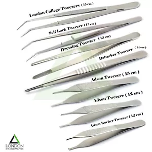 Dental Medical Cotton & Dressing Pliers Tweezers Soft Tissue Surgical Forceps - Picture 1 of 11