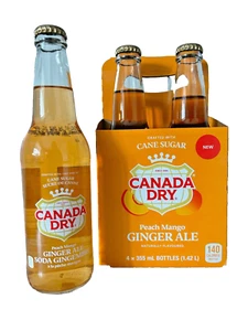 12 Bottles of Canada Dry Peach Mango Ginger Ale Soft Drink, 355ml Each Bottle - Picture 1 of 1