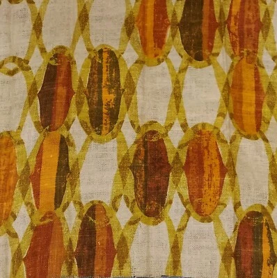 Tela de tecido LINHO PURO impressão OURO MARROM LARANJA 5 PAINÉIS App. 23" x 48" CADA - Imagem 1 de 4