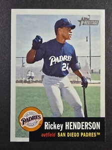 RICKEY HENDERSON 2002 Topps Heritage #332 Padres HOF - Picture 1 of 2
