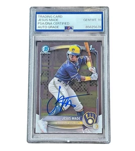 Jesus Made Signed Card 1st Bowman Chrome Auto Milwaukee Brewers PSA - Picture 1 of 2