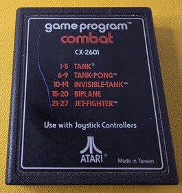 Combat (1977) CX-2601 Atari 2600 Cartridge Tested and Working