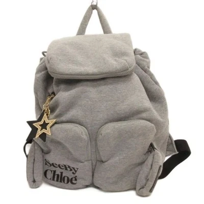 See by Chloe Backpack daypack charm star sweat fabric gray bag please refer Used - Image 1 of 4