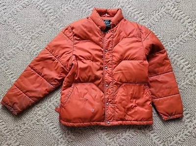Vtg Sears Down Puffer Jacket Belonged To A MONTANA Rancher DISTRESSED Large - Image 1 of 4