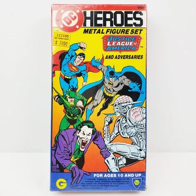 DC Comic Heroes Metal Figure Set Vintage 1985 Justice League 9501 Sealed - Image 1 of 4