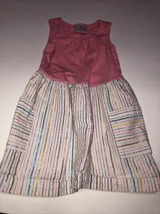 Abito da gioco Hannah Anderson rosa scintillante taglia 100 4T senza maniche a righe tasche - Foto 1 di 9