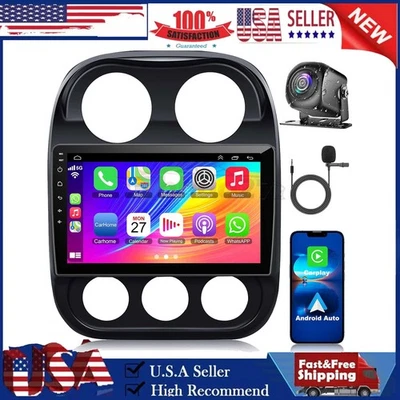 For Jeep Patriot Compass 10-16 32GB Wireless CarPlay Car Stereo GPS Radio w/CAM Foto 1 de 4