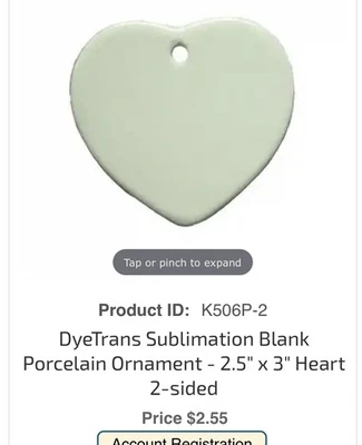 Sublimation Blanks Heart Ornament Double-sided Ceramic Lot of 12 Pieces Conde - Image 1 of 4